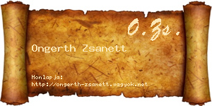 Ongerth Zsanett névjegykártya
